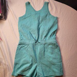 Athleta Girl Havin' A Great Time Teal Romper size 14 EUC